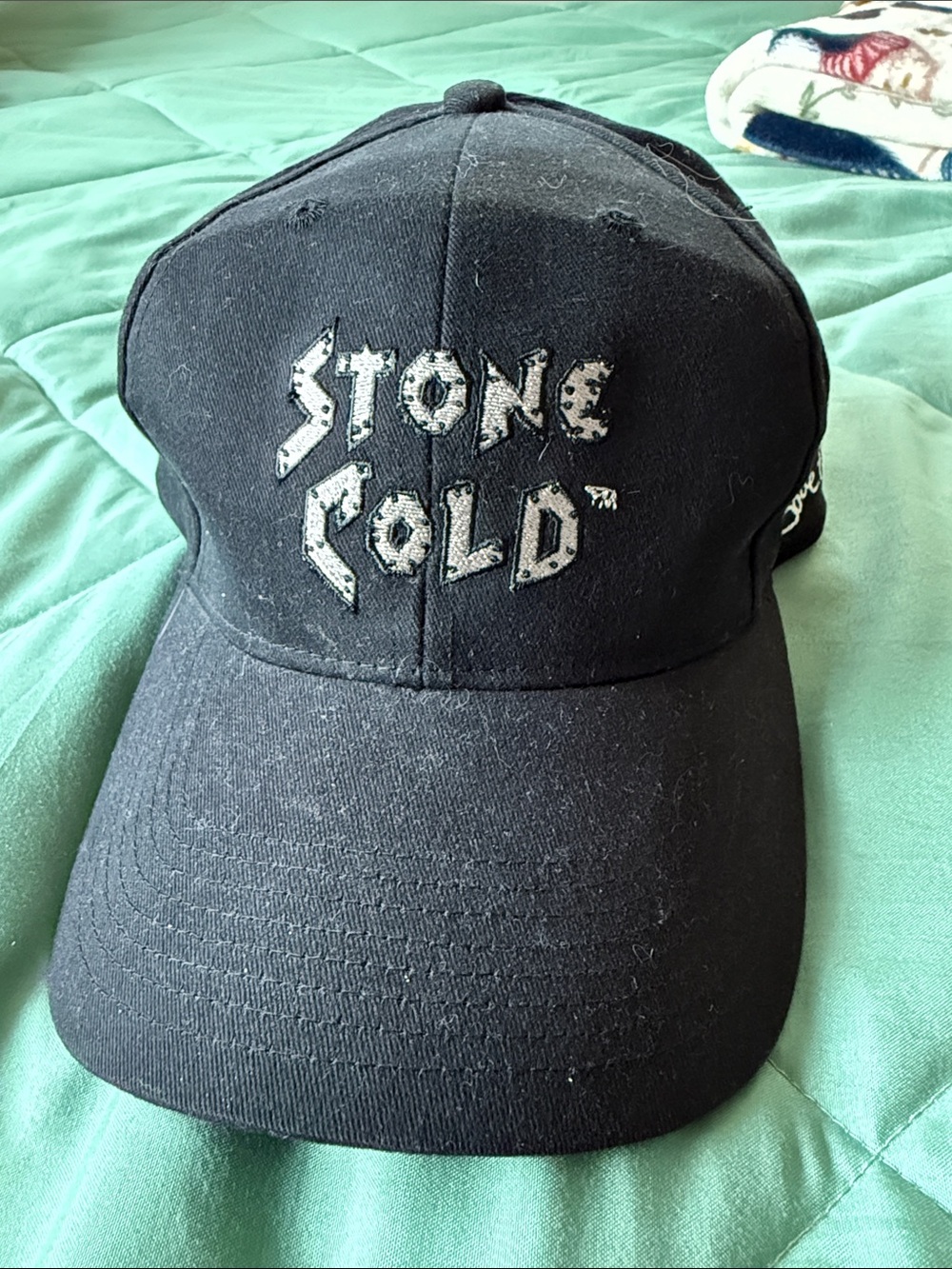Vintage Stone Cold Black Embroidered Baseball Cap